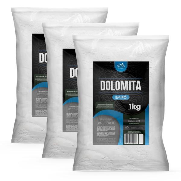 Imagem de Kit 3 Dolomita Suplemento de Cálcio e Magnésio 1kg