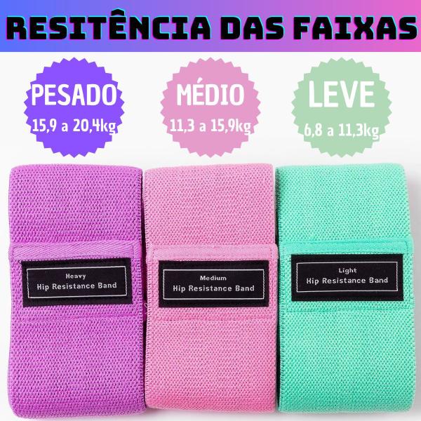 Kit 3 Elasticos de Exercícios Treino Hip Resistance Bands Academia Faixas de Resistencia - LOJA SP MARCO FERRARI MIX Imagem de Kit 3 Elasticos de Exercícios Treino Hip Resistance Bands Academia Faixas de Resistencia