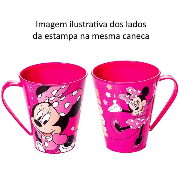 Imagem de Kit 3 em 1 Garrafinha Copo com Orelhas e Caneca Minnie Rosa