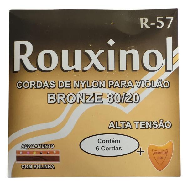 Imagem de Kit 3 Encordoamento Violão Nylon Rouxinol Tensão Alta R57