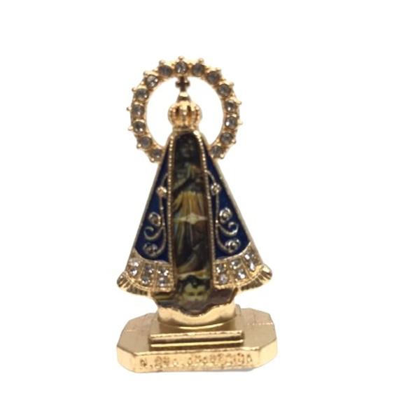 Imagem de Kit 3 Enfeites Nossa Senhora Aparecida dourado com resplendor sofisticado