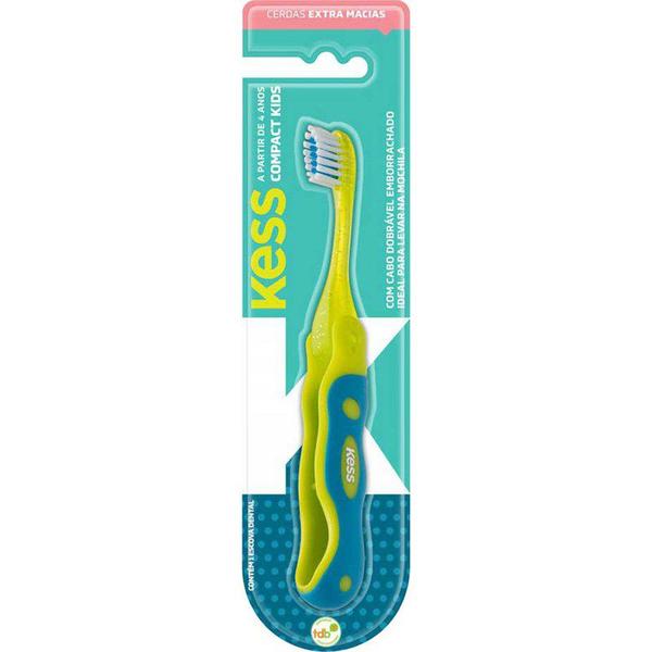 Imagem de Kit 3 Escova De Dente Infantil Kess Compact Kids Extra Macia