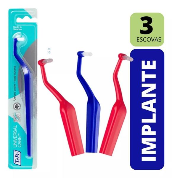Kit 3 Escovas Dentais Para Implantes - Tepe Universal Care Imagem de Kit 3 Escovas Dentais Para Implantes - Tepe Universal Care
