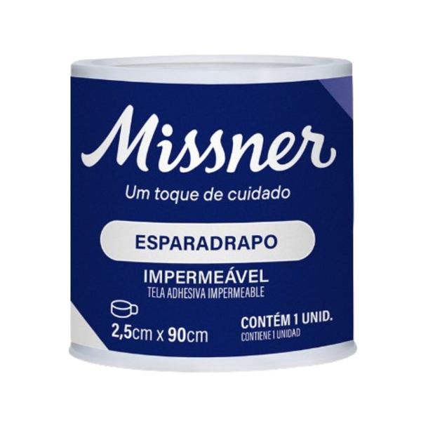 Imagem de Kit 3 Esparadrapo Impermeável Branco 2,5cm X 90cm - Missner