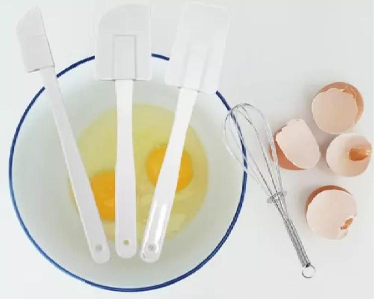 Imagem de Kit 3 Espátulas Culinária Cozinha Plástica 1 Batedor Fuê