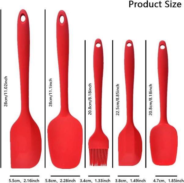 Imagem de Kit 3 Espátulas De Silicone 28Cm Preta Reforçada Funda Reta-