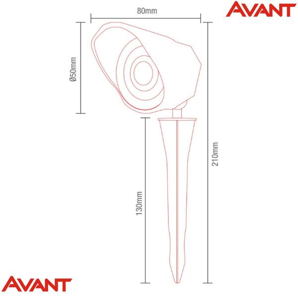 Imagem de Kit 3 Espetos Hummer Refletor Jardim Iluminação Bivolt Ambar Preto Avant