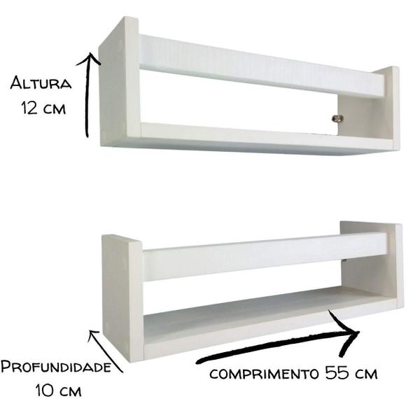 Imagem de Kit 3 Estantes De Livros Mdf 55 Cm