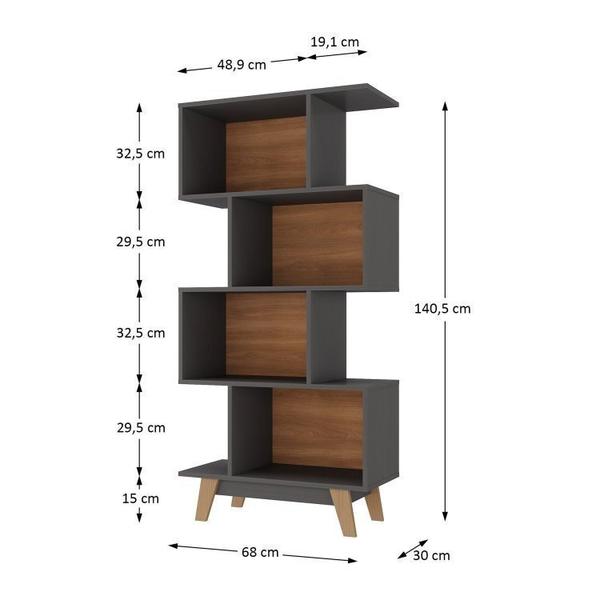 Imagem de Kit 3 Estantes para Livros Caracas 4 Nichos