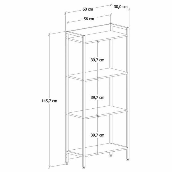 Imagem de Kit 3 Estantes para Livros Industrial Aço 4 Prateleiras 146cmx180cm Active Yescasa