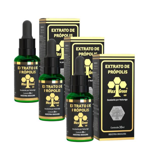 Imagem de Kit 3 Extrato de Própolis Seco 30% Wax Green 30ml