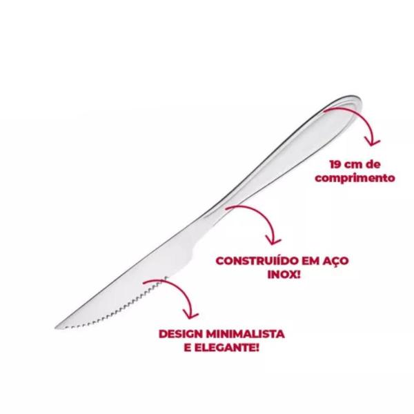 Imagem de Kit 3 Facas para Churrasco Sunshine - Inox e Alta Qualidade