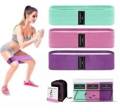 Kit 3 Faixa Elástica Hip Mini Band Treino Exercício Academia - alto nível fitness Imagem de Kit 3 Faixa Elástica Hip Mini Band Treino Exercício Academia