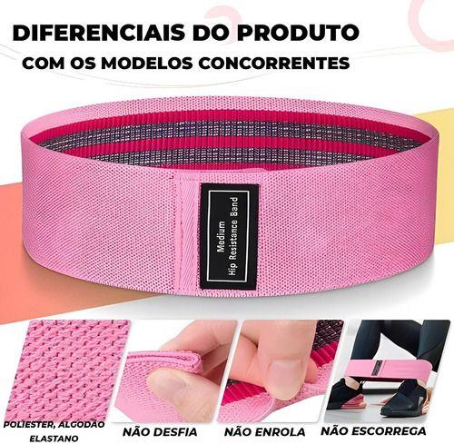 Imagem de Kit 3 Faixa elástica resistência Hip Mini Band academia agachamento