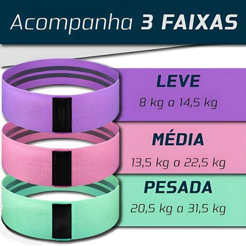 Kit 3 Faixa elástica resistência Hip Mini Band p/ agachamento - ZEM Imagem de Kit 3 Faixa elástica resistência Hip Mini Band p/ agachamento