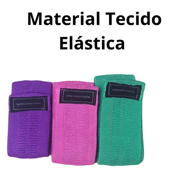 Imagem de kit 3 Faixa Elástica Tecido Hip Band Treino Glúteo Pernas