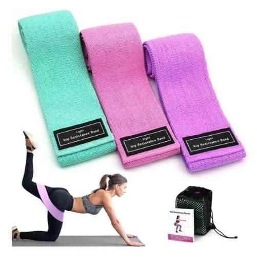 Imagem de Kit 3 Faixas Elasticas De Exercicio Hip Resistance Bands