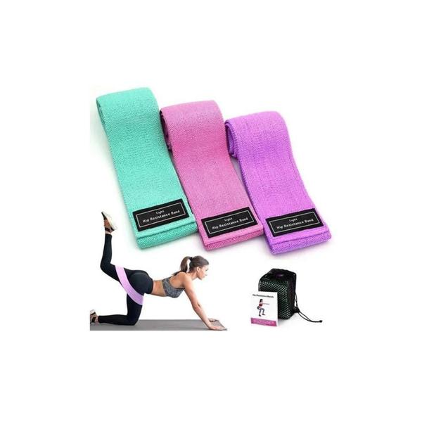 Imagem de Kit 3 Faixas Elasticas De Exercicio Hip Resistance Bands - Alux