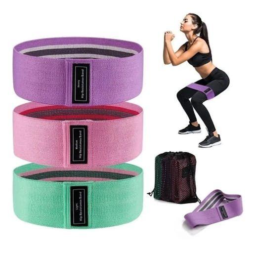 Imagem de Kit 3 Faixas Elásticas De Exercício Hip Resistance Bands