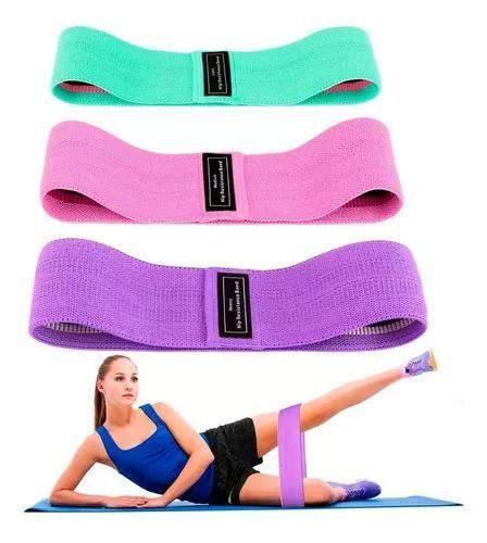 Imagem de Kit 3 Faixas Elásticas De Exercício Hip Resistance Bands