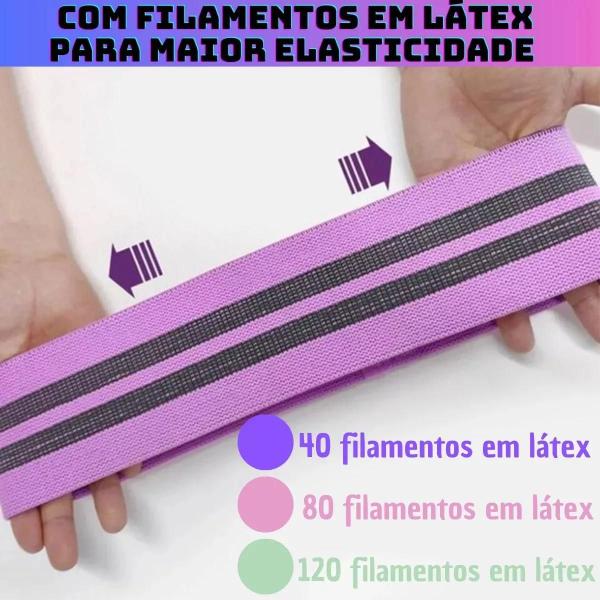 Imagem de Kit 3 Faixas Elásticas De Exercício Hip Resistance Bands