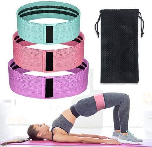 Imagem de Kit 3 Faixas Elásticas De Exercícios Hip Resistance Bands