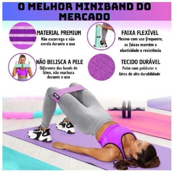 Imagem de Kit 3 Faixas Elásticas Para Treino de Exercício Super Bands Academia Extensor Hip Bands