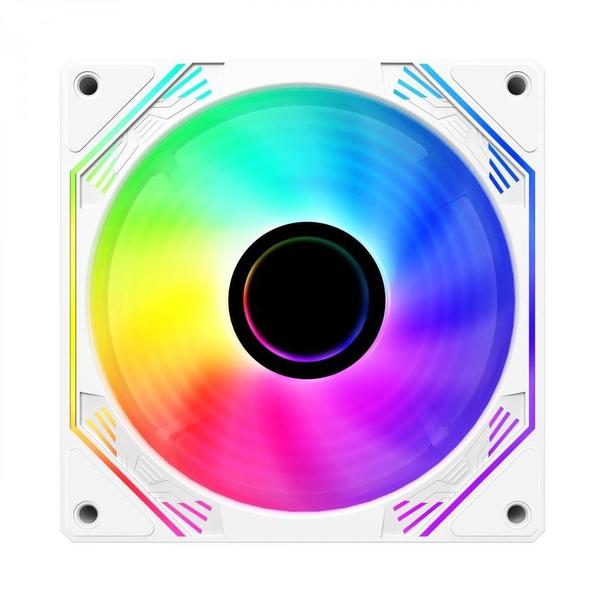 Imagem de Kit 3 Fan Hayom RGB 120mm C/ Controladora Branco  FC1309