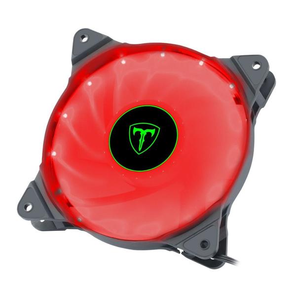 Imagem de Kit 3 Fans Para Gabinete Led Vermelho 120mm 12x12x2,5 Tgf300 - T-dagger