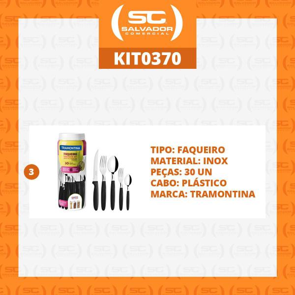 Imagem de KIT - 3 Faqueiros Inox 30 Peças Ipanema Preto - Tramontina