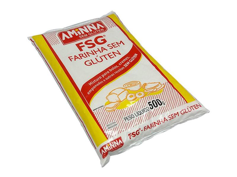 Kit 3 Farinha Fsg Sem Glúten Massas E Bolos 500G Aminna Imagem de Kit 3 Farinha Fsg Sem Glúten Massas E Bolos 500G Aminna