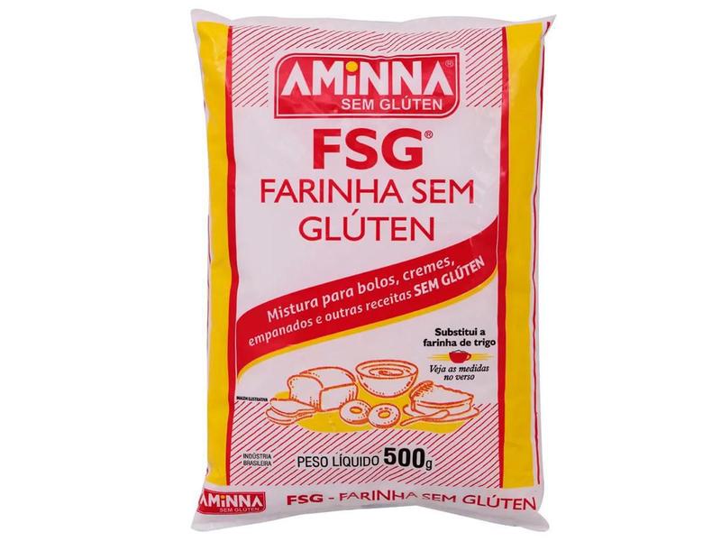Kit 3 Farinha Fsg Sem Glúten Massas E Bolos 500G Aminna Imagem de Kit 3 Farinha Fsg Sem Glúten Massas E Bolos 500G Aminna