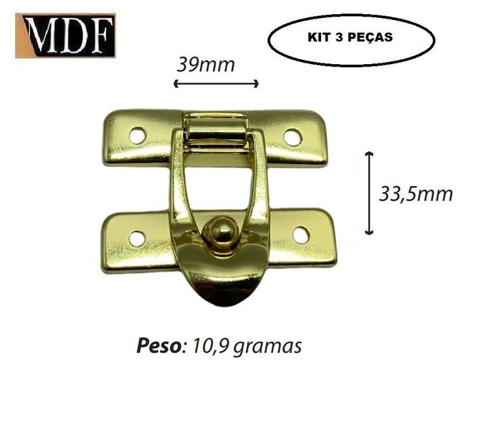 Imagem de Kit 3 Fecho Classico para Caixa Artesanato