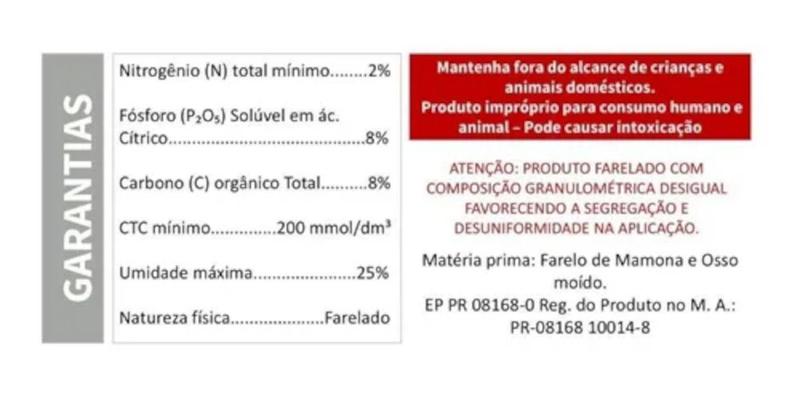 Imagem de Kit 3 Fertilizantes Torta De Mamona + Farinha De Osso 1 Kg