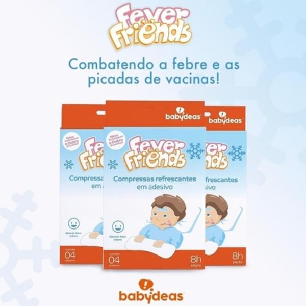 Imagem de Kit 3 Fever Friends Adesivos Refrescantes Alivio Febre Bebê