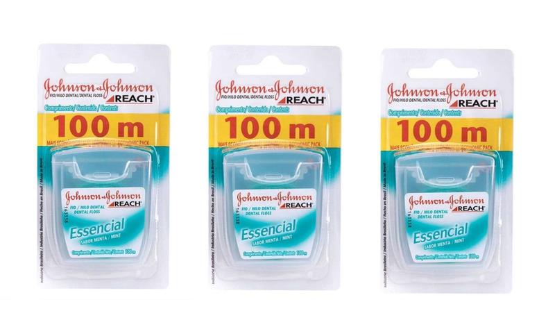 Imagem de Kit 3 Fio Dental Reach Essencial Menta Johnson's 100m