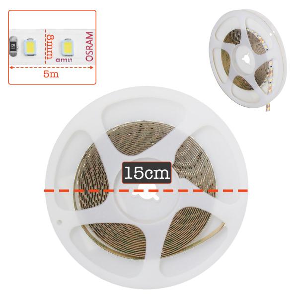 Kit 3 Fita Led Osram Alto Brilho 2835 120 leds/m 24v 5m 12w/m Imagem de Kit 3 Fita Led Osram Alto Brilho 2835 120 leds/m 24v 5m 12w/m