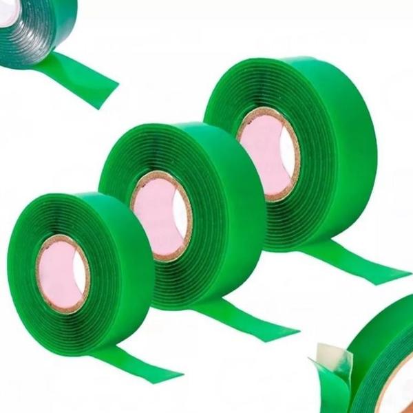 Imagem de Kit 3 fitas dupla face 19mm x 2m verde multiuso prática