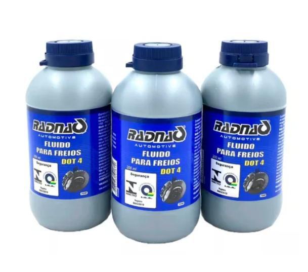 Imagem de Kit 3 fluido para freio dot4 200ml radnaq