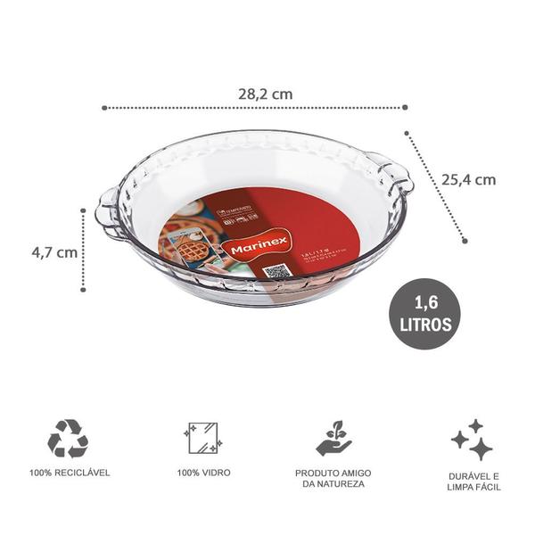 Imagem de Kit 3 Forma Filetada 1,6L Vidro Temperado Marinex Grande