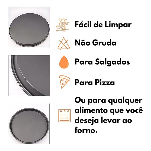 Imagem de Kit 3 Formas Antiaderente Pizza 36cm Teflon Quality House