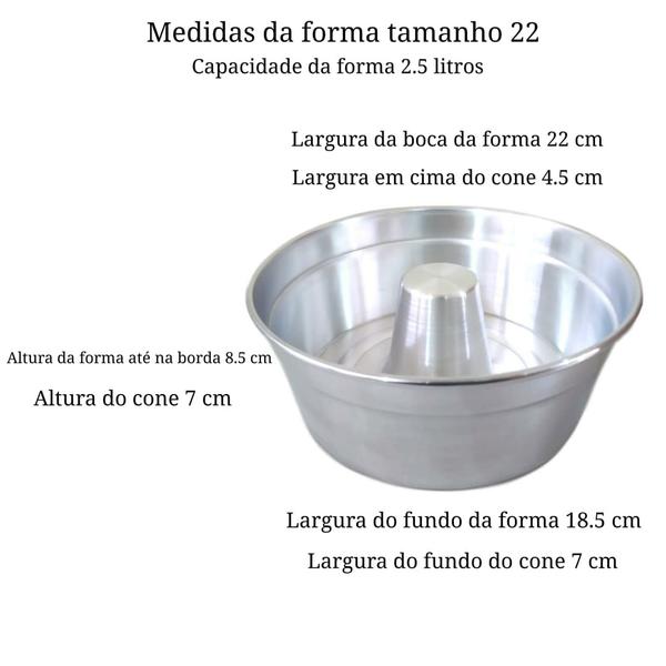 Imagem de Kit 3 Formas De Bolo Pudim Com Furo Redonda Nº18 Nº20 Nº22