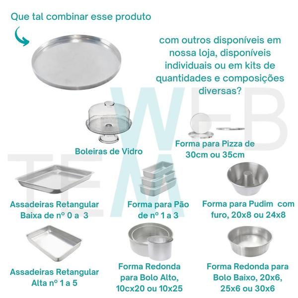 Imagem de Kit 3 Formas de Pizza nº 32 de Alumínio Sustentável, Cozimento Uniforme, Fácil Limpeza e Durabilidade, Ideal para Uso Caseiro e Profissional