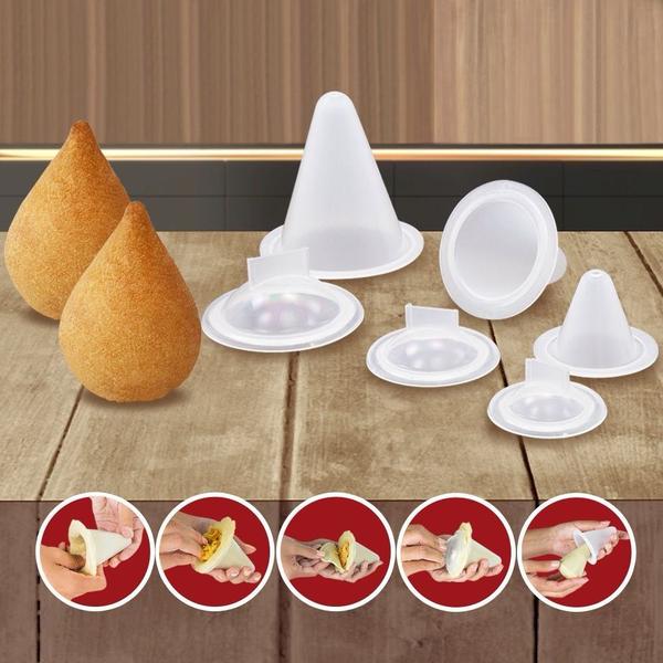 Imagem de Kit 3 Formas Forminhas Modeladora Molde Para Coxinha 3 Tamanhos