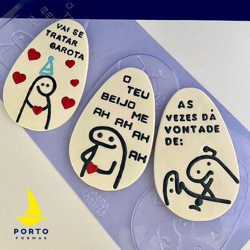 Imagem de kit 3 Formas para Chocolate Ovo Flork Meme Bento Cake