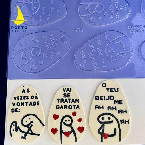 Imagem de kit 3 Formas para Chocolate Ovo Flork Meme Bento Cake