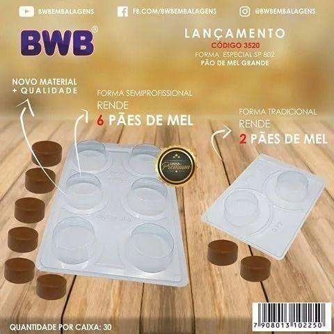 Imagem de Kit 3 Formas Silicone Pão De Mel Grande 120g Chocolate Sp802 Bwb