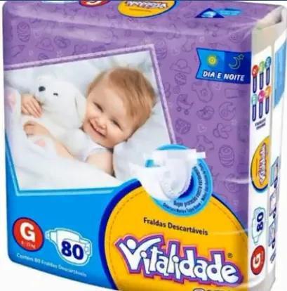 Imagem de KIT 3 FRALDA INFANTIL VITALIDADE BABY G/80 = 240un