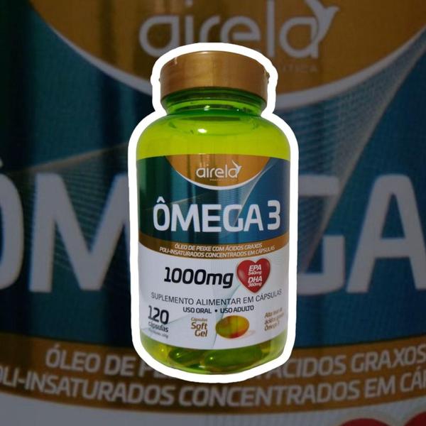 Imagem de Kit 3 Frascos Ômega 3 1000mg Airela 120 Cápsulas