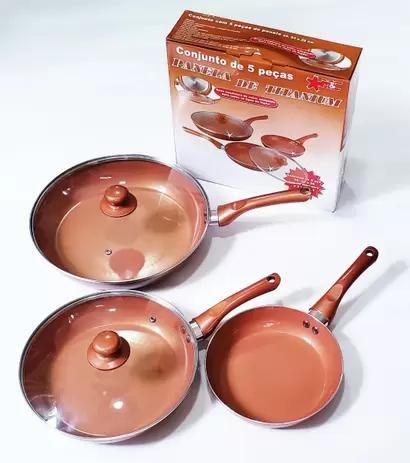 Kit 3 Frigideira Antiaderente Cerâmica Titânio 5 Peças - TRESIRMAOS Imagem de Kit 3 Frigideira Antiaderente Cerâmica Titânio 5 Peças